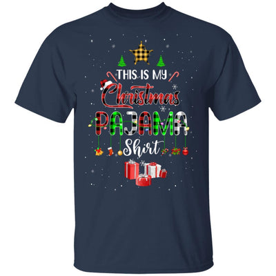 This Is My Christmas Pajama Family Matching Buffalo Plaid-T-Shirt & Sweatshirt-Classic T-Shirt-Navy