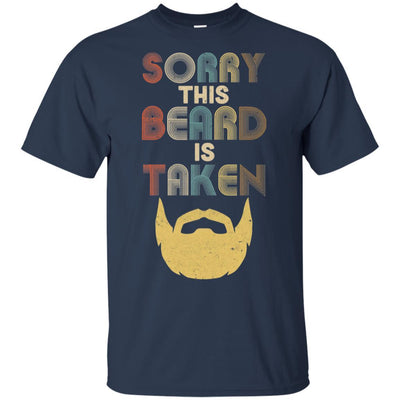Vintage Sorry This Beard Is Taken Funny Bearded Man-T-Shirt & Hoodie-Classic T-Shirt-Navy