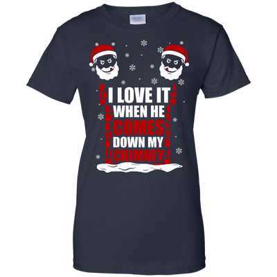 I Love It When He Comes Down My Chimney-T-Shirt & Hoodie-Women's T-Shirt-Navy