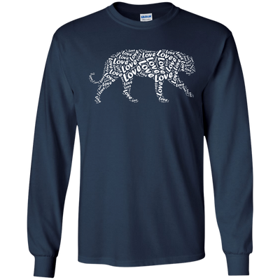 I Love Tiger T-Shirt Word Graphic Tee-T-Shirt & Hoodie-Long Sleeve T-Shirt-Navy