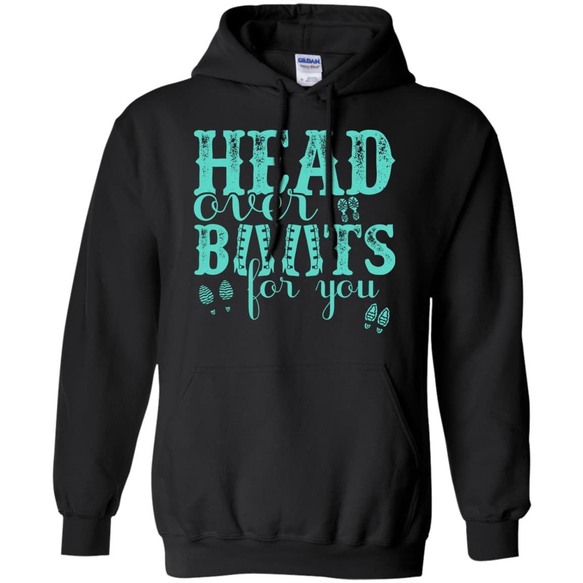 Head Over Boots For You-T-Shirt & Hoodie-Pullover Hoodie-Black