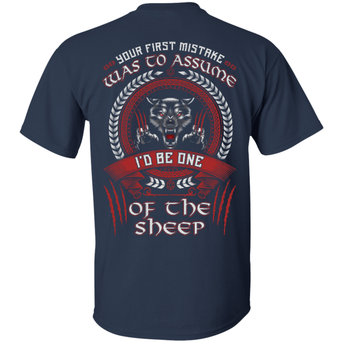 I'd Be One Of The Sheep Wolf Of Odin-T-Shirt & Hoodie-Classic T-Shirt-Navy