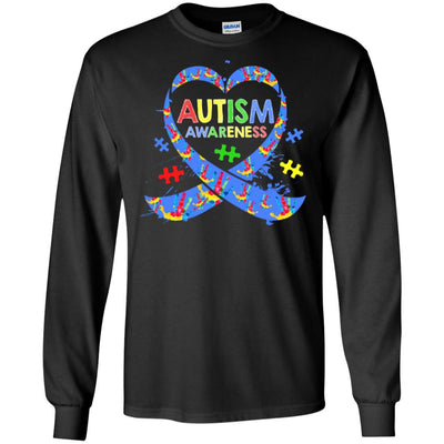 World Autism Awareness 2 April Dad Mom Kid Autism Gift-T-Shirt & Hoodie-Long Sleeve T-Shirt-Black