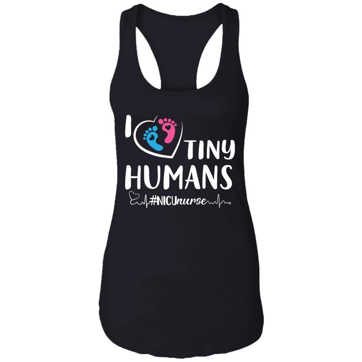 I Love Tiny Humans Nicu Nurse Nursing-T-Shirt & Tank Top-Women's Ideal Racerback Tank-Black
