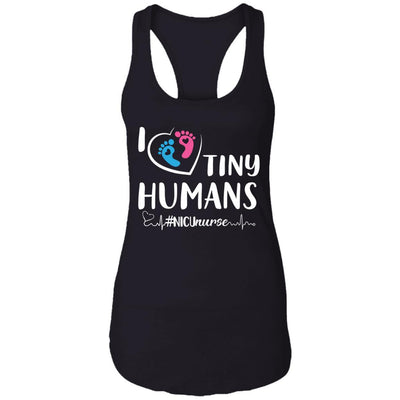 I Love Tiny Humans Nicu Nurse Nursing-T-Shirt & Tank Top-Women's Ideal Racerback Tank-Black