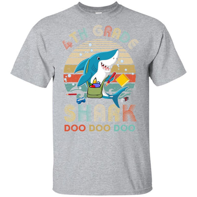 4th Grade Shark Doo Doo Doo Funny Back To School-T-Shirt & Hoodie-Youth T-Shirt-Sport Grey