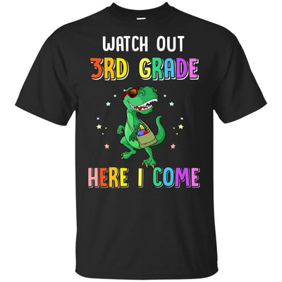 3rd Grade Here I Come Dinosaur Back To School Youth-Youth Shirt-Youth T-Shirt-Black