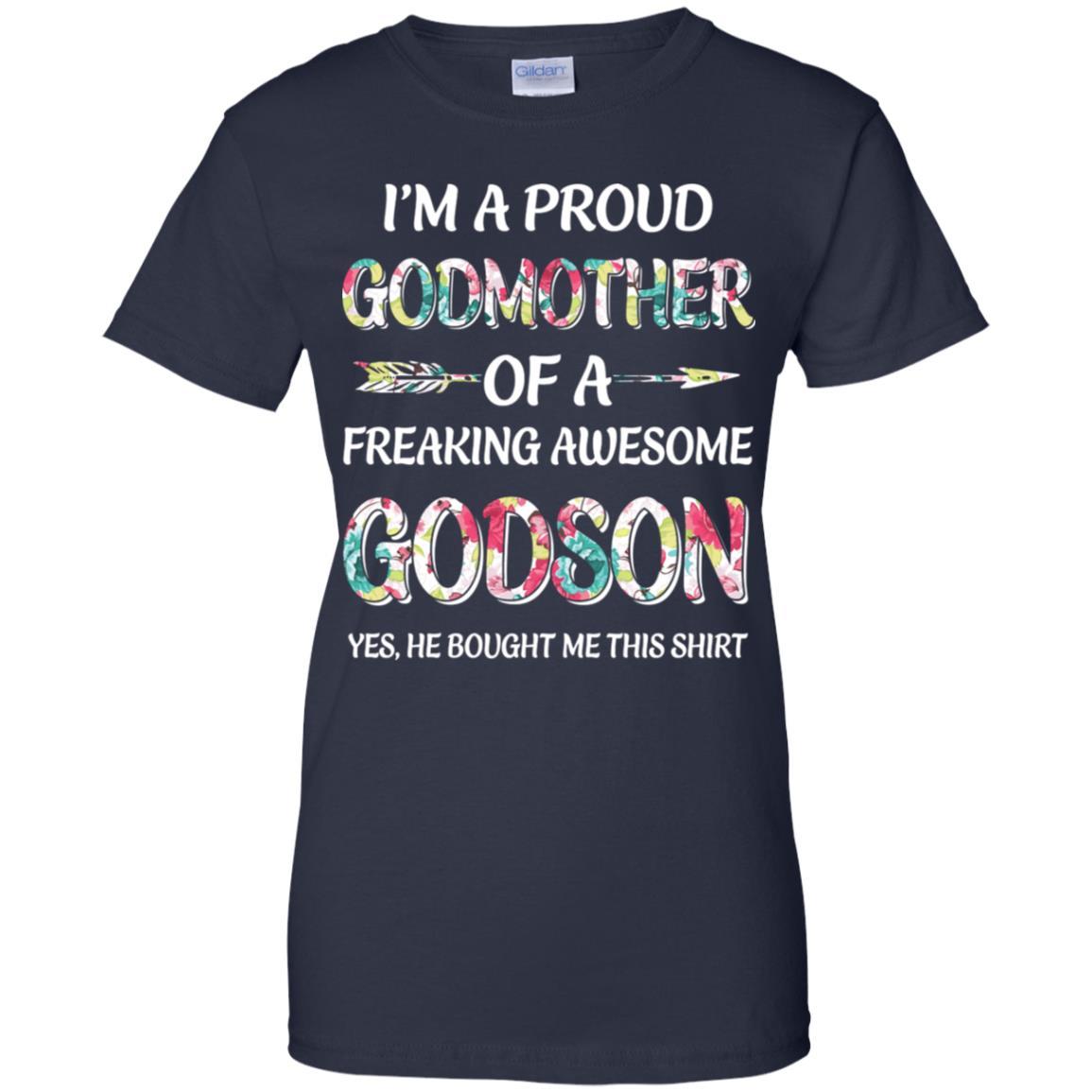 Proud Godmother Mother's Day Gift From A Godson-T-Shirt & Hoodie-Women's T-Shirt-Navy