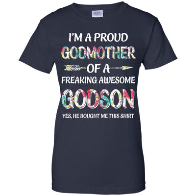 Proud Godmother Mother's Day Gift From A Godson-T-Shirt & Hoodie-Women's T-Shirt-Navy