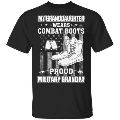 My Granddaughter Wears Combat Boots Proud Military Grandpa-T-Shirt & Hoodie-Classic T-Shirt-Black