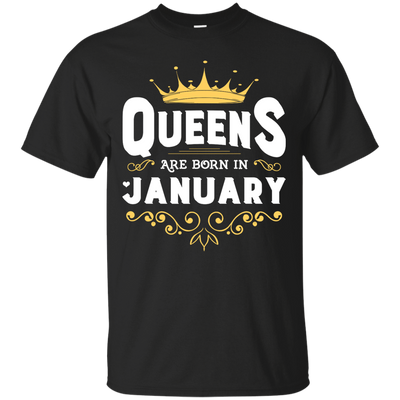 Queens Are Born In January-T-Shirt & Hoodie-Classic T-Shirt-Black