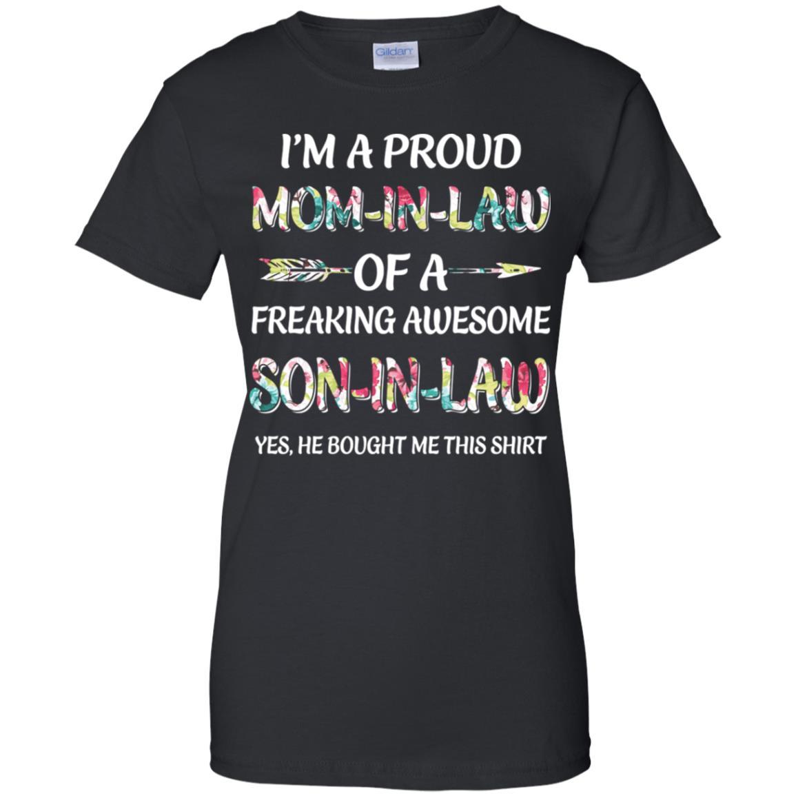 Proud Mom-In-Law Mother's Day Gift From A Son-In-Law-T-Shirt & Hoodie-Women's T-Shirt-Black