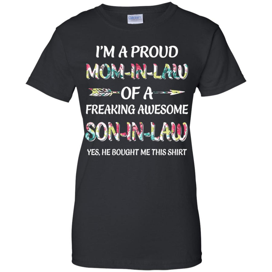 Proud Mom-In-Law Mother's Day Gift From A Son-In-Law-T-Shirt & Hoodie-Women's T-Shirt-Black