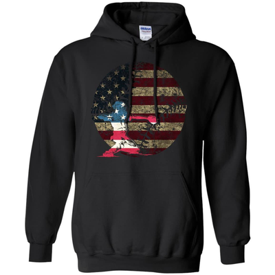 Catcher Baseball America Flag-T-Shirt & Hoodie-Pullover Hoodie-Black