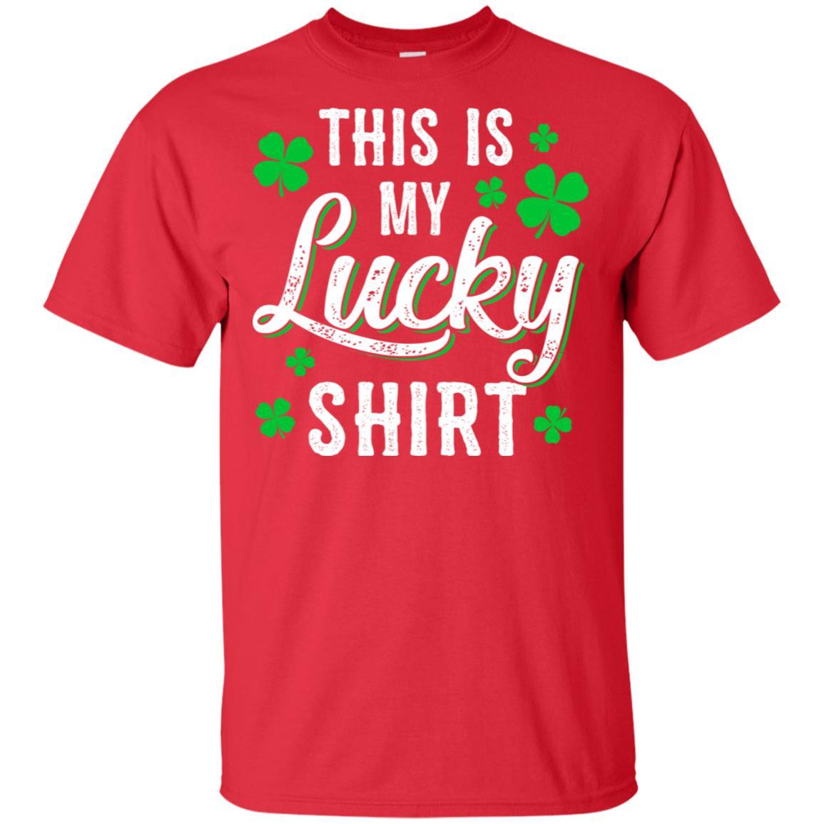 This Is My Lucky Shirt Irish Shamrocks St Patrick Day-T-Shirt & Hoodie-Classic T-Shirt-Red