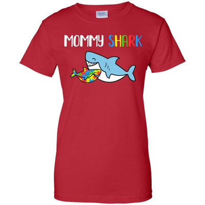 Mommy Shark Support Autism Awareness For Child-T-Shirt & Hoodie-Women's T-Shirt-Red