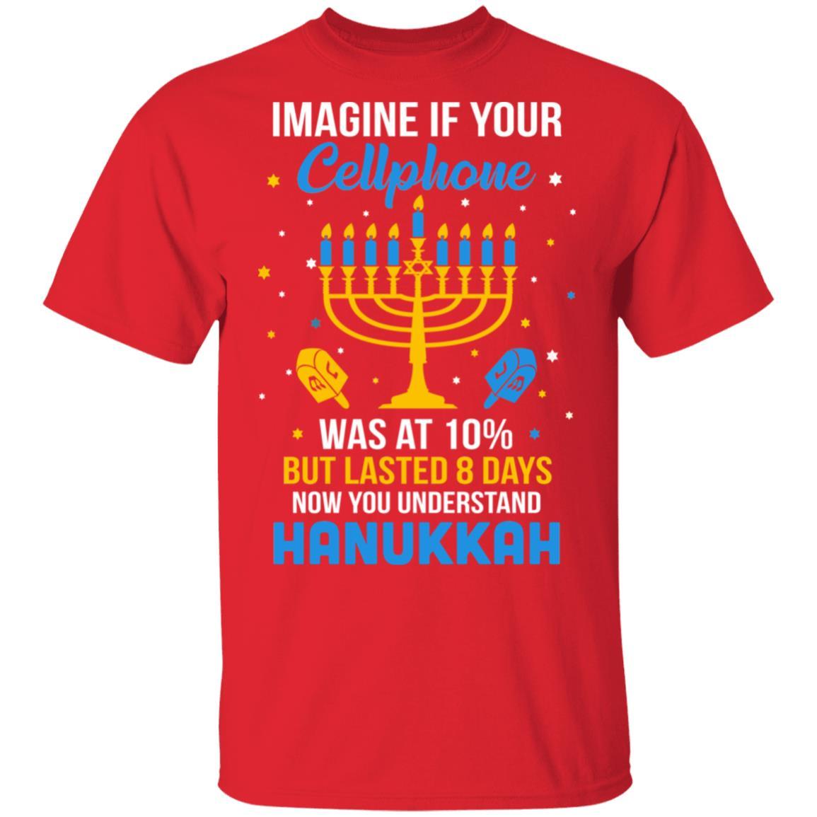 Funny Ugly Hanukkah Chanukah Cellphone Menorah Gifts-T-Shirt & Sweatshirt-Classic T-Shirt-Red