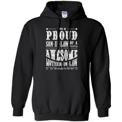 I'm A Proud Son In Law Of A Freaking Awesome Mother In Law-T-Shirt & Hoodie-Pullover Hoodie-Black