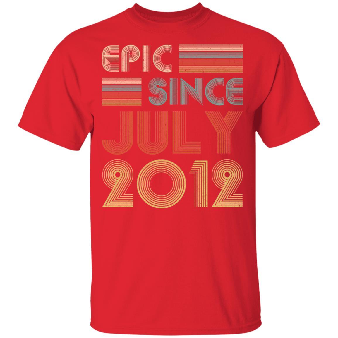Epic Since July 2012 Vintage 9th Birthday Gifts Youth-Youth Shirt-Youth T-Shirt-Red