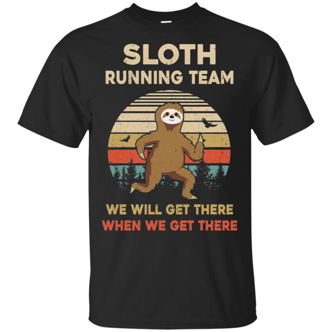 Vintage Sloth Running Team Funny For Men Women-T-Shirt & Hoodie-Classic T-Shirt-Black