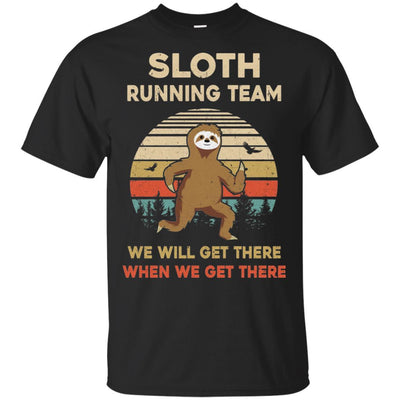 Vintage Sloth Running Team Funny For Men Women-T-Shirt & Hoodie-Classic T-Shirt-Black