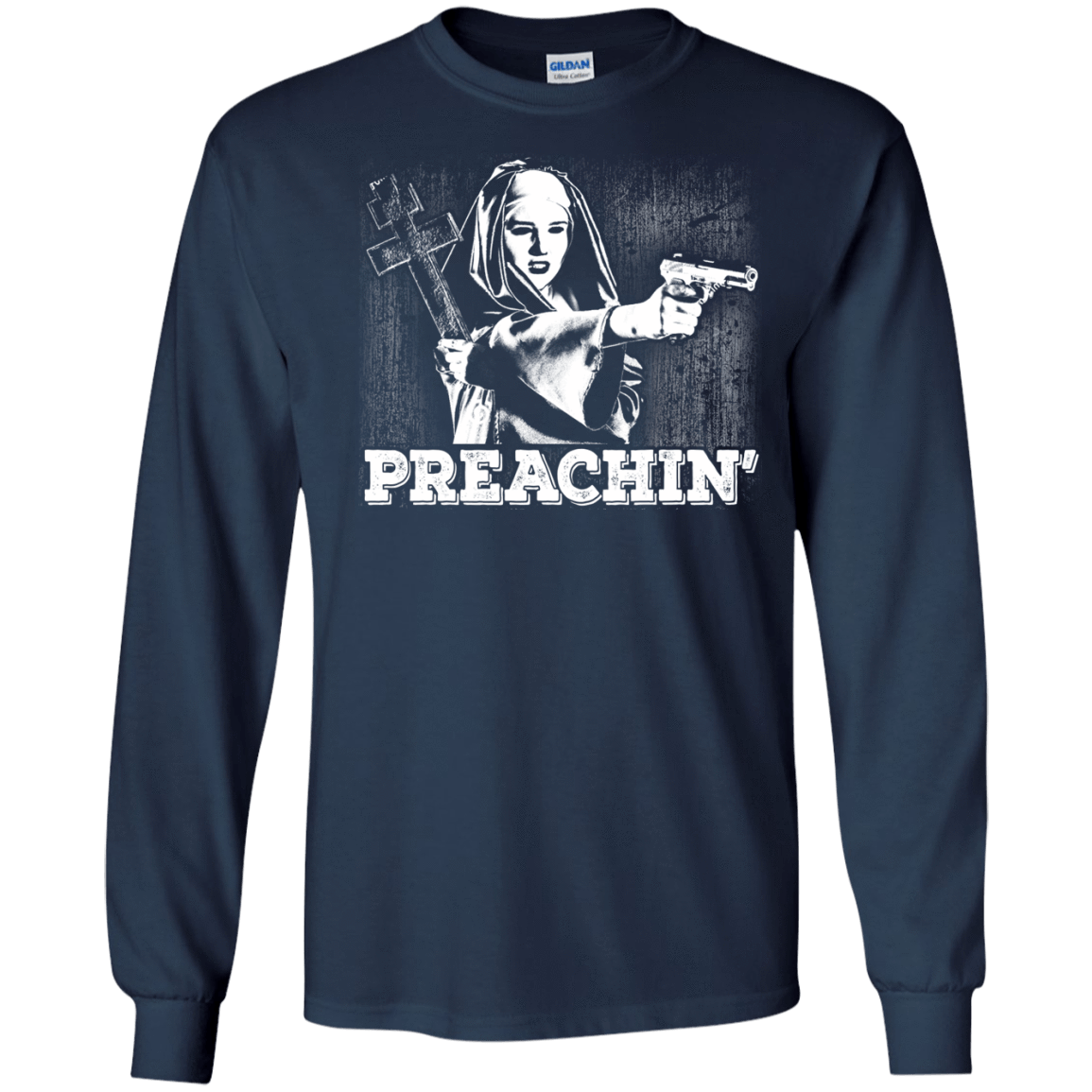 Preachin'-T-Shirt & Hoodie-Long Sleeve T-Shirt-Navy