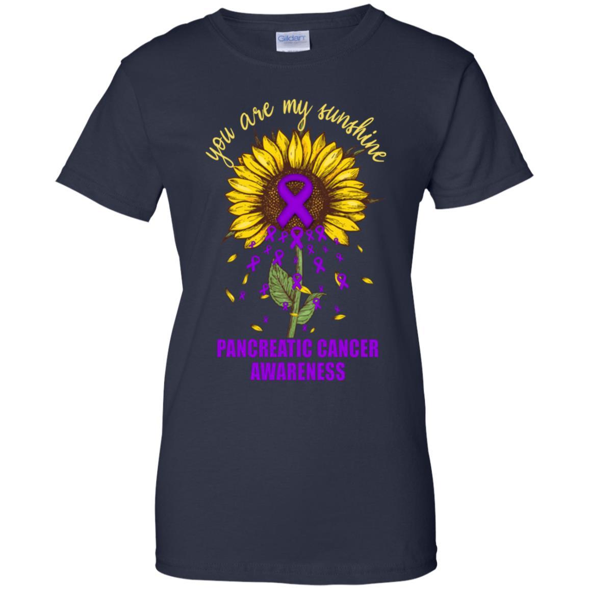 You Are My Sunshine Pancreatic Cancer Awareness-T-Shirt & Hoodie-Women's T-Shirt-Navy