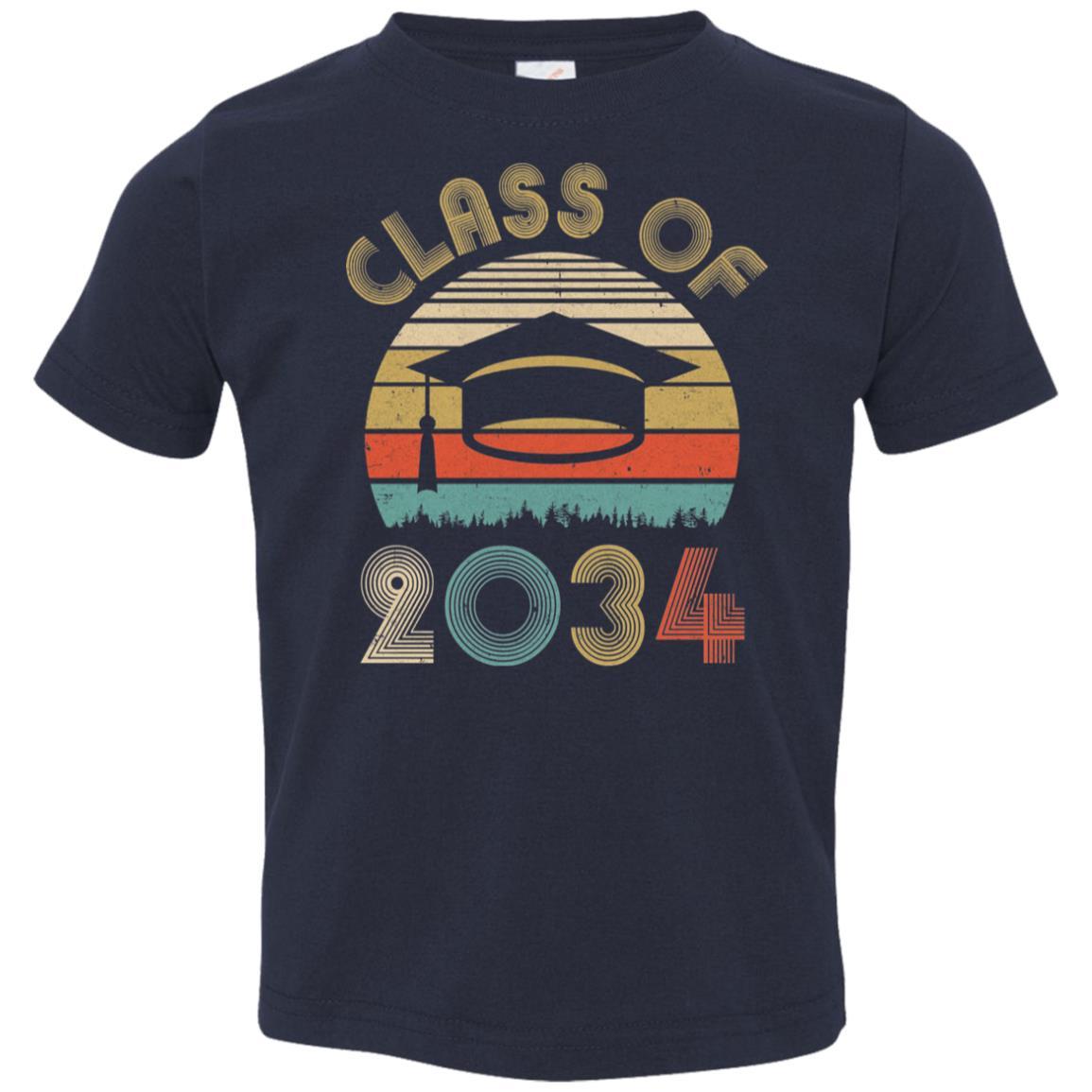 Class Of 2034 Grow With Me Graduation First Day Of School Youth-Youth Shirt-Toddler T-Shirt-Navy