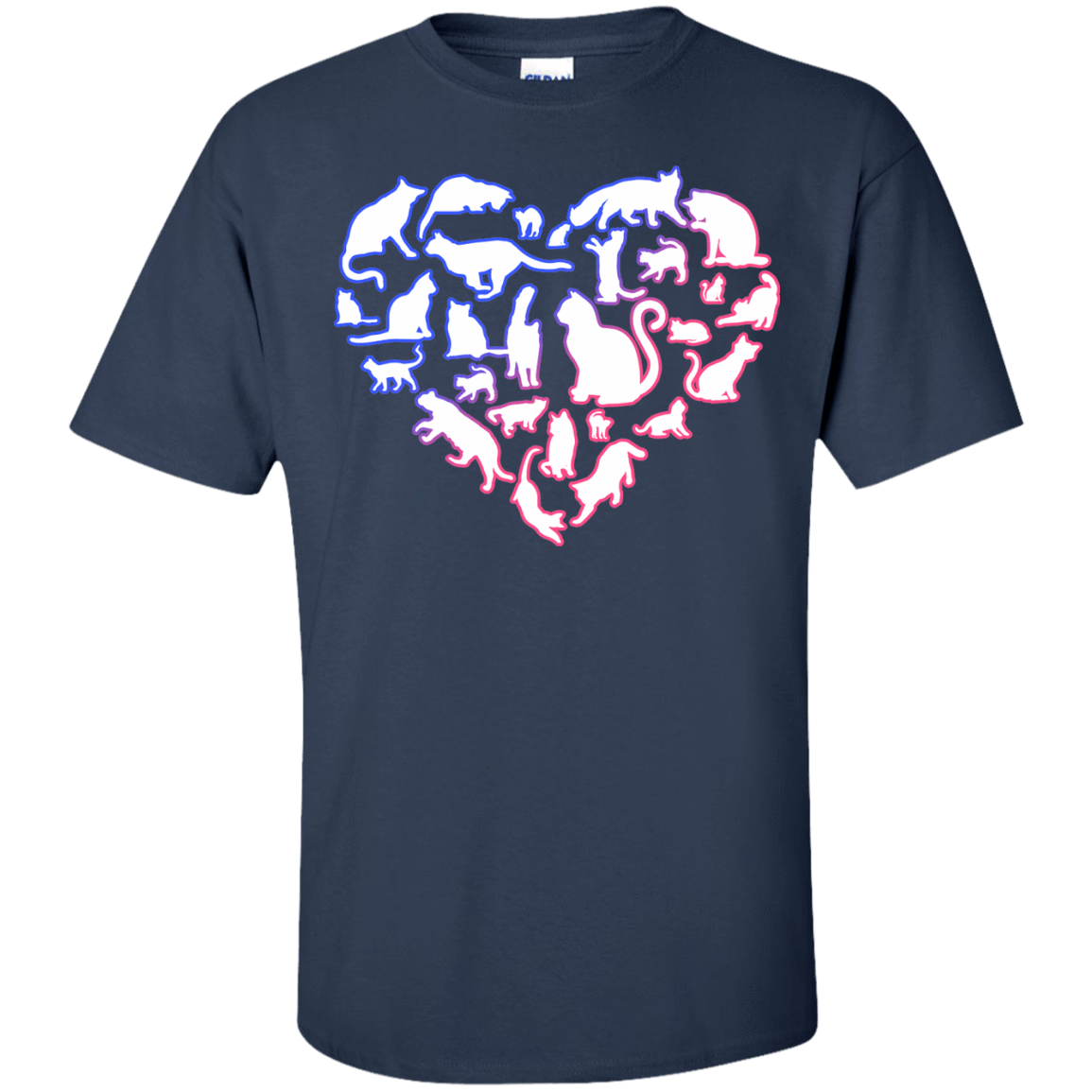 I Love My Cat Love Cats-T-Shirt & Hoodie-Classic T-Shirt-Navy