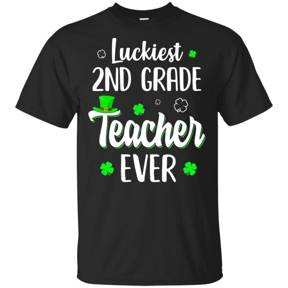 Luckiest 2nd Grade Teacher Ever Irish St Patricks Day-T-Shirt & Hoodie-Classic T-Shirt-Black