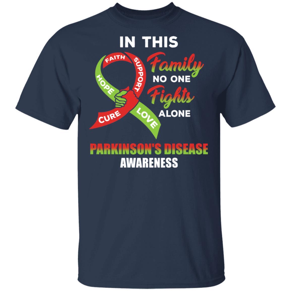 In This School No One Fights Parkinson's Disease Awareness Alone-T-Shirt & Hoodie-Classic T-Shirt-Navy