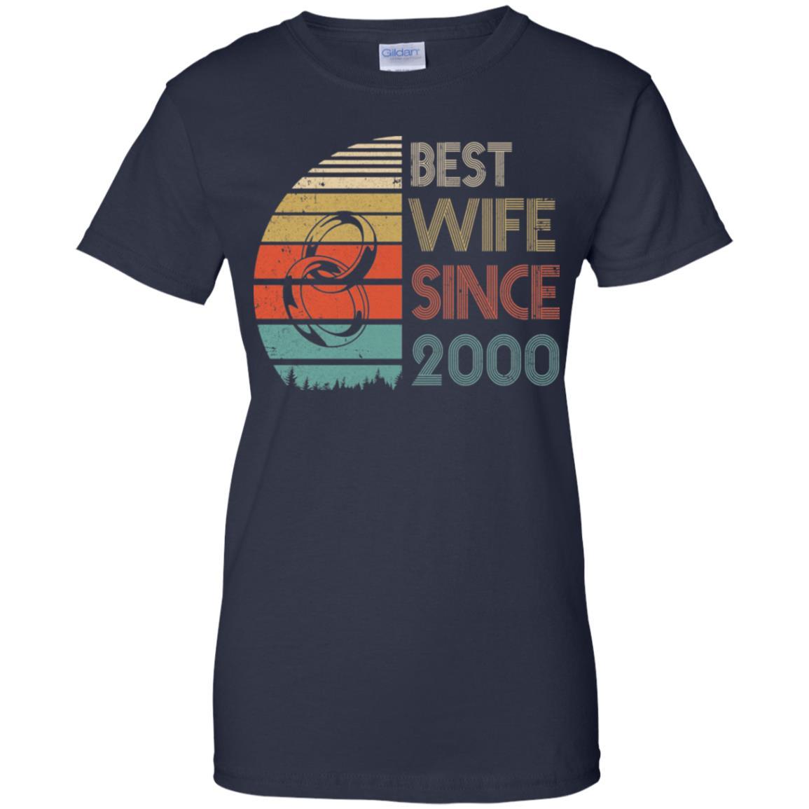 21th Wedding Anniversary Gifts Best Wife Since 2000-T-Shirt & Hoodie-Women's T-Shirt-Navy