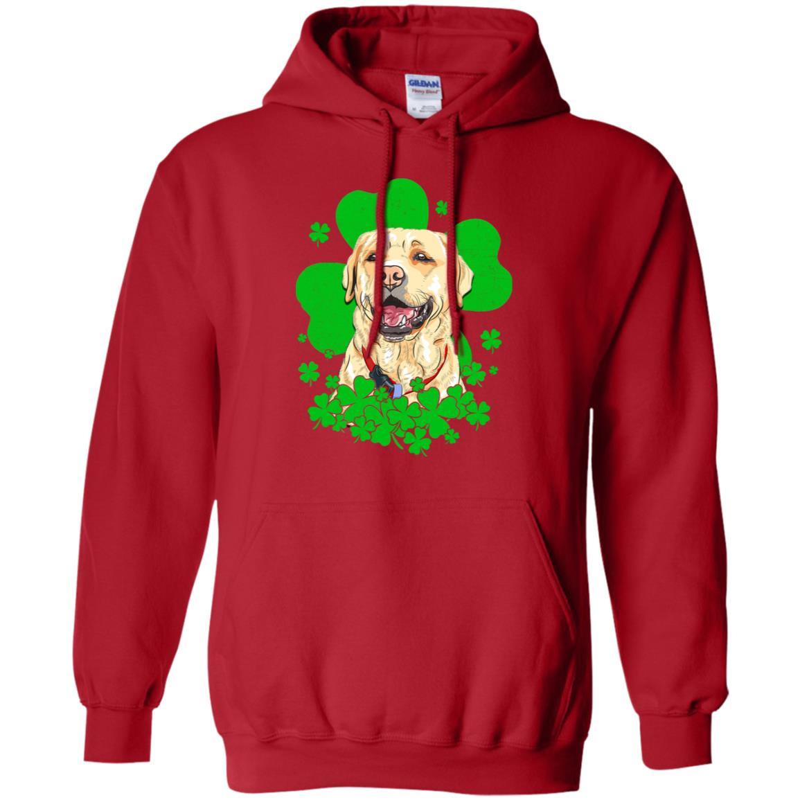 Labrador St. Patrick's Day Clovers-T-Shirt & Hoodie-Pullover Hoodie-Red