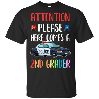 Kids First Day Of School 2021 2nd Grade Police Attention Please Youth-T-Shirt & Hoodie-Youth T-Shirt-Black