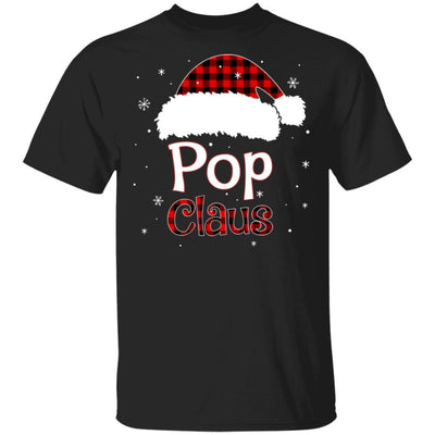 Santa Pop Claus Red Plaid Family Pajamas Christmas Gift-T-Shirt & Sweatshirt-Classic T-Shirt-Black