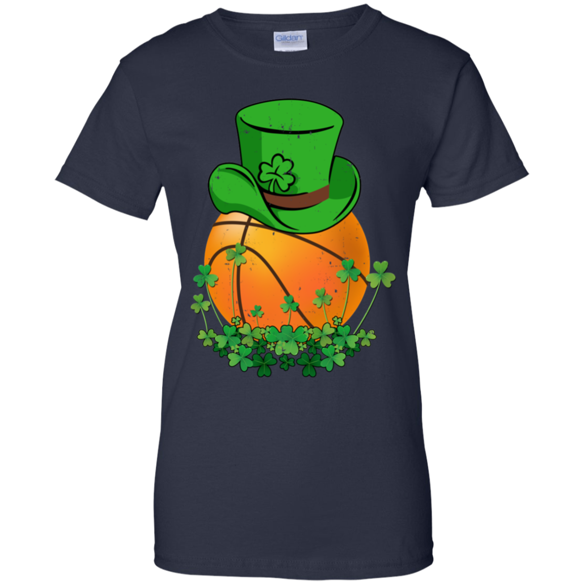 Shamrock Basketball Leprechaun St Patricks Day-T-Shirt & Hoodie-Women's T-Shirt-Navy