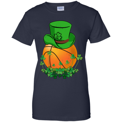 Shamrock Basketball Leprechaun St Patricks Day-T-Shirt & Hoodie-Women's T-Shirt-Navy