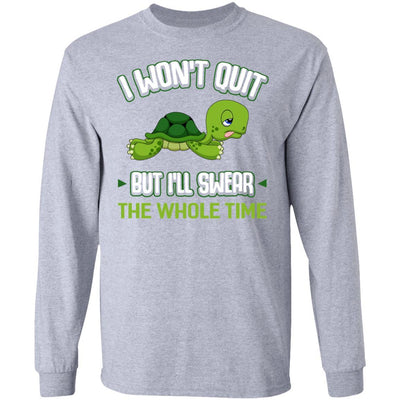 I Won't Quit But I'll Swear The Whole Time Funny Running-T-Shirt & Tank Top-Long Sleeve T-Shirt-Sport Grey