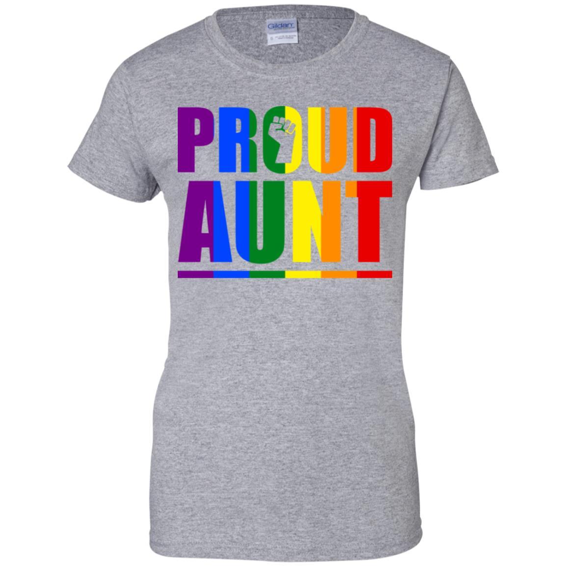 Proud Aunt Lesbian Pride Month LGBT-T-Shirt & Hoodie-Women's T-Shirt-Sport Grey
