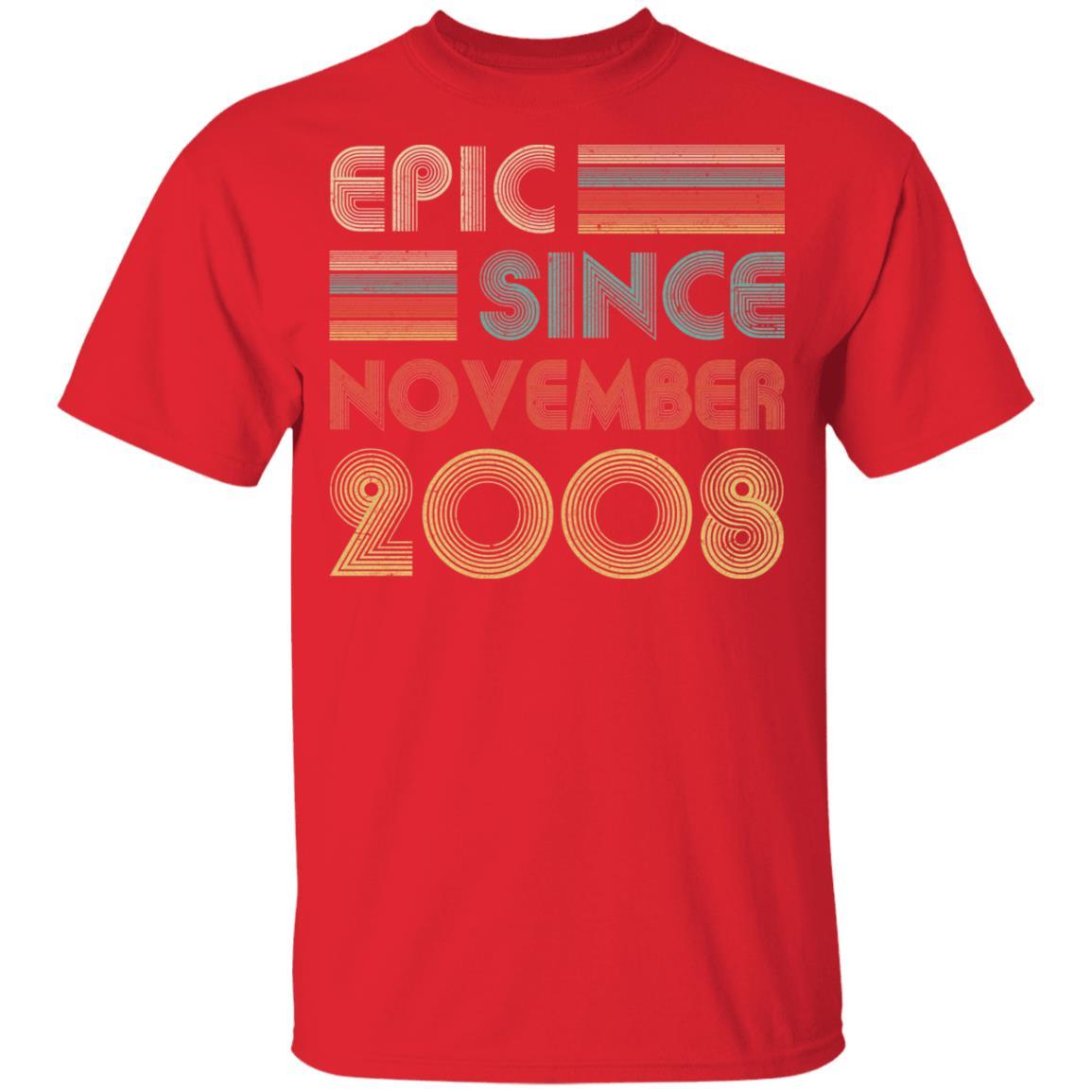 Epic Since November 2008 Vintage 13th Birthday Gifts Youth-Youth Shirt-Youth T-Shirt-Red