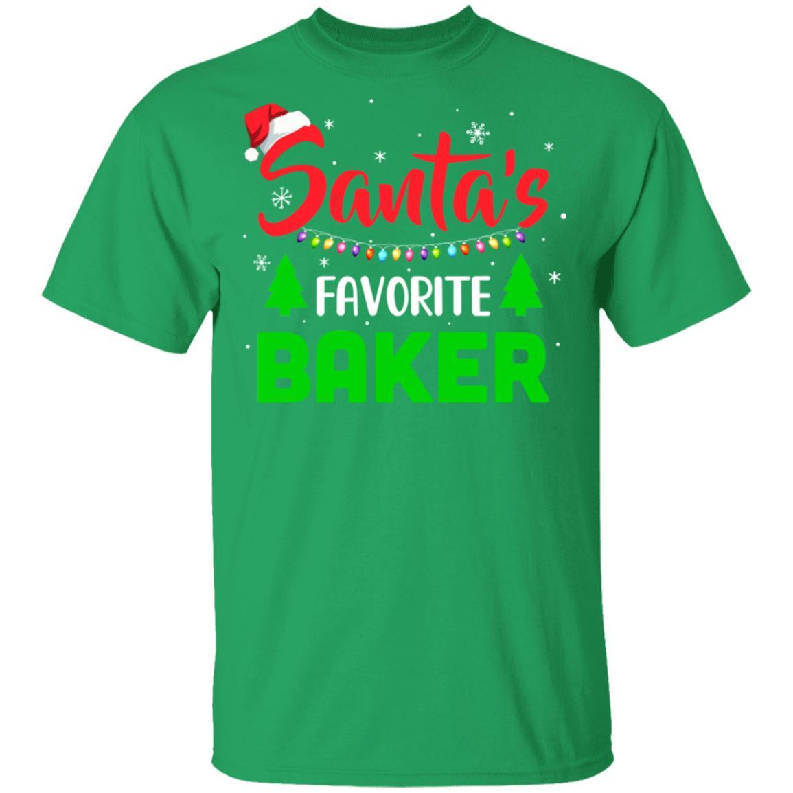 Santa's Favorite Baker Funny Christmas Xmas Gifts-T-Shirt & Sweatshirt-Classic T-Shirt-Irish Green