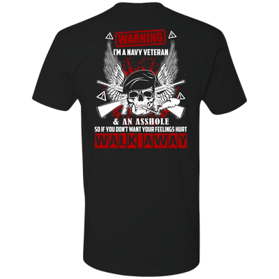 I'm A Navy Veteran And An A**hole-T-Shirt & Hoodie-Premium T-Shirt-Black