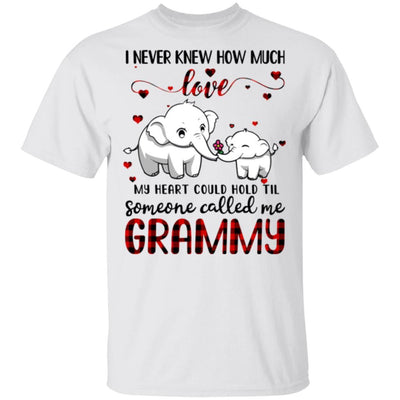 Someone Called Me Grammy Elephant Red Plaid Mother's Day-T-Shirt & Hoodie-Classic T-Shirt-White
