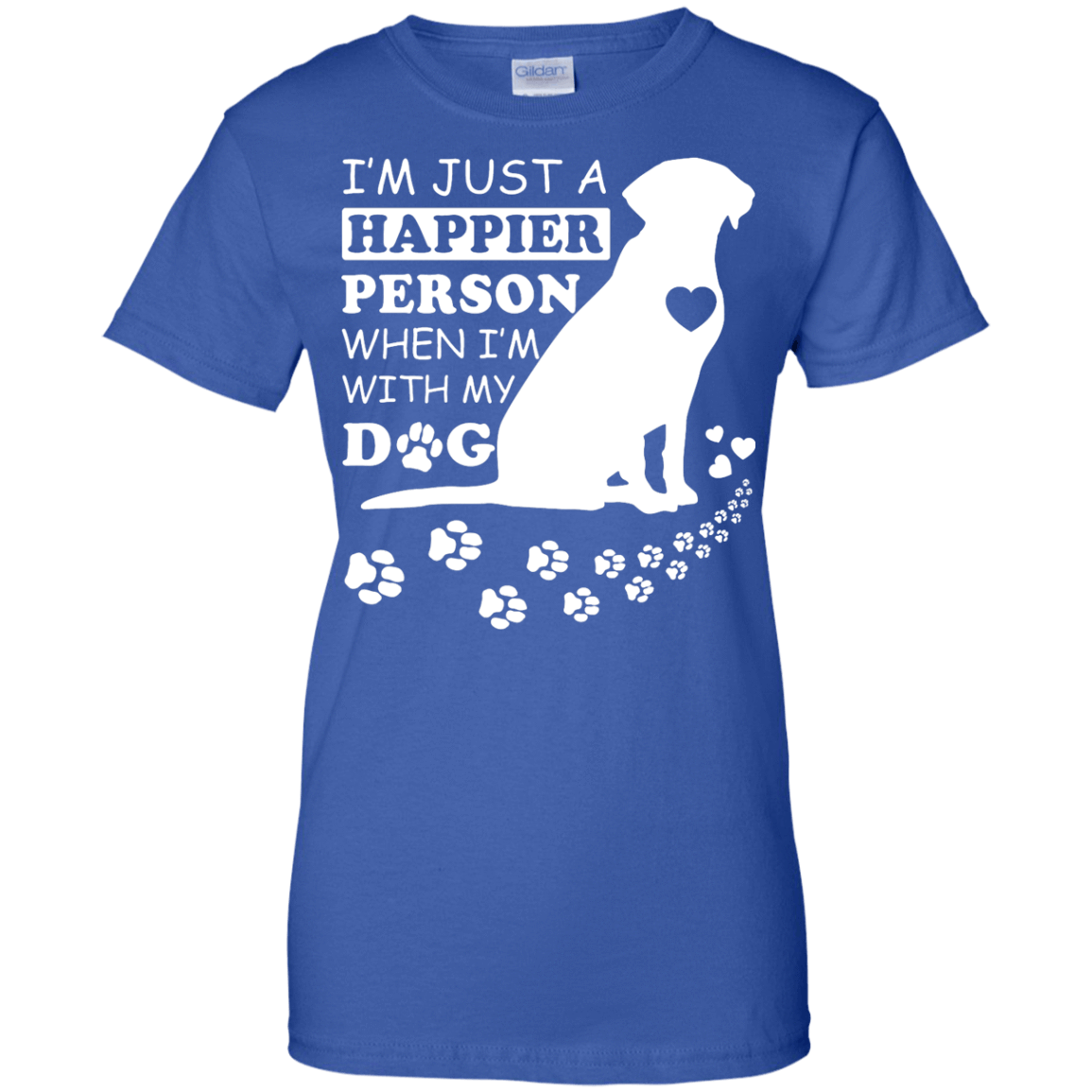 I'm Just A Happier Person When I'm With Dog-T-Shirt & Hoodie-Women's T-Shirt-Royal