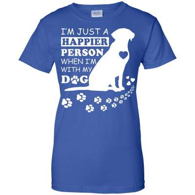 I'm Just A Happier Person When I'm With Dog-T-Shirt & Hoodie-Women's T-Shirt-Royal