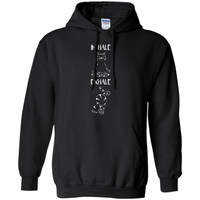 Yoga Cat Inhale Exhale-T-Shirt & Hoodie-Pullover Hoodie-Black