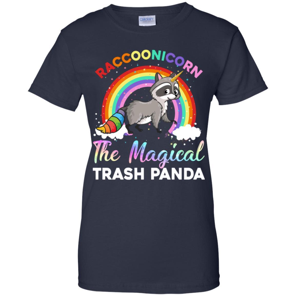 Racoonicorn Raccoon Unicorn Trash Panda For Kid Girls-T-Shirt & Hoodie-Women's T-Shirt-Navy