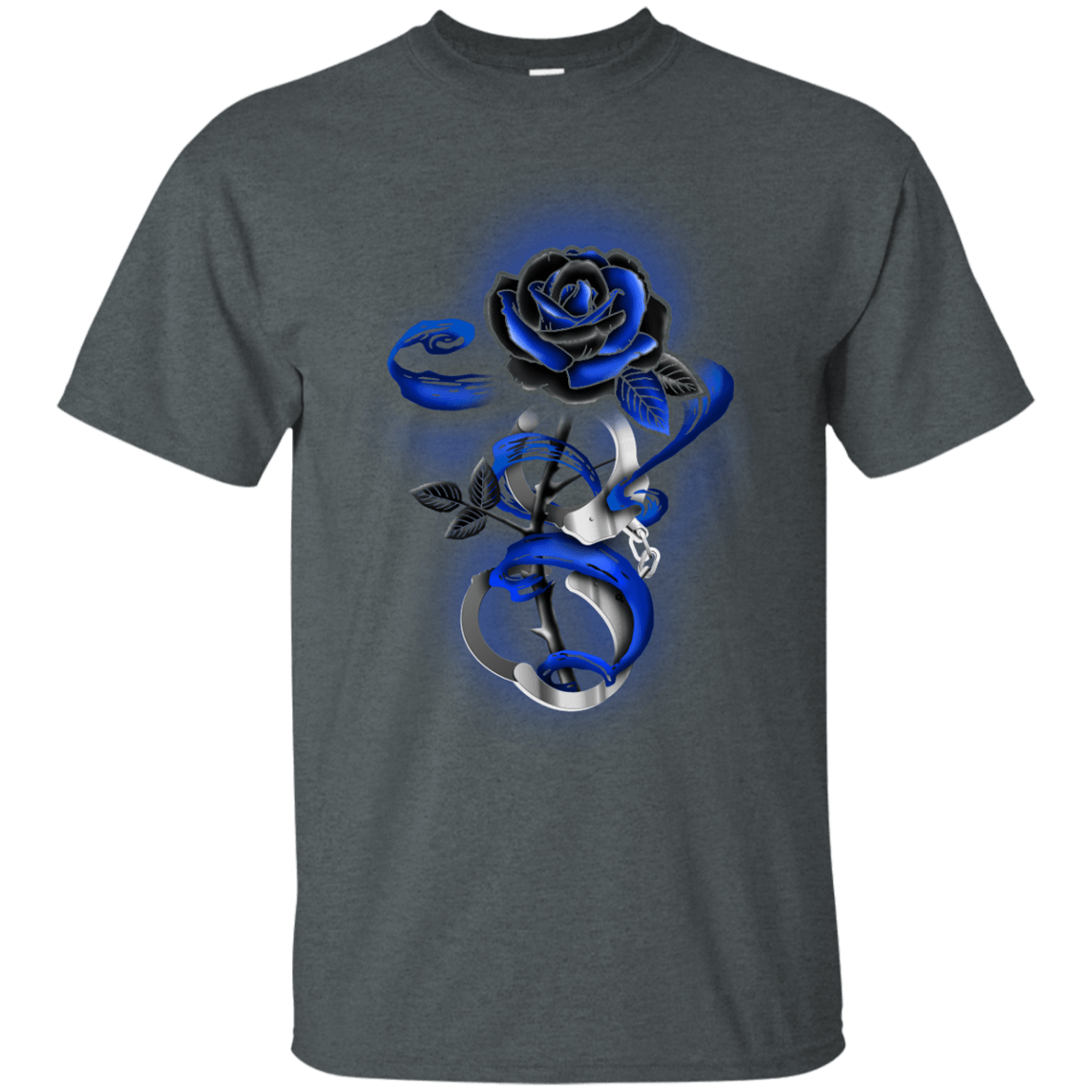 Rose tattoo Police Thin Blue Line-T-Shirt & Hoodie-Classic T-Shirt-Dark Heather