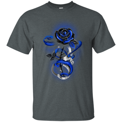 Rose tattoo Police Thin Blue Line-T-Shirt & Hoodie-Classic T-Shirt-Dark Heather