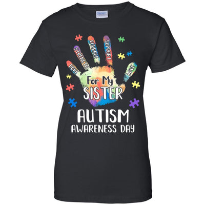 Support Autism Awareness For My Sister Puzzle Gift-T-Shirt & Hoodie-Women's T-Shirt-Black